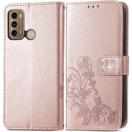 Mobigear Clover POCO X3 GT Hülle Klapphülle Geldbörse - Roségold