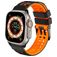 Mobigear Aero Armor Silikon Apple Watch Armband Dornschließe - 49/46/45/44 mm - Schwarz / Orange