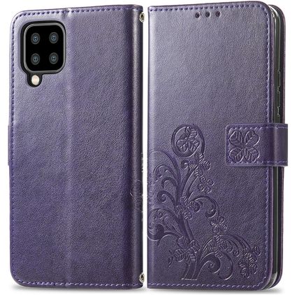 Mobigear Clover Samsung Galaxy A22 5G Hülle Klapphülle Geldbörse - Lila