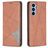 Mobigear Rhombus Slim Samsung Galaxy A54 Hülle Klapphülle - Braun