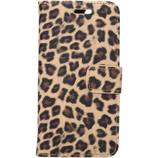 Mobigear Leopard iPhone SE (2020) Hülle Klapphülle Geldbörse - Braun