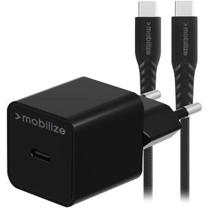Mobilize Single USB-C Ladegerät USB-C 1.2 Meter Power Delivery 30W - Schwarz