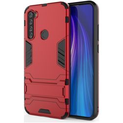Mobigear Armor Stand Xiaomi Redmi Note 8T Hülle Hardcase Backcover Stoßfest mit Ständer - Rot