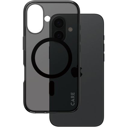 CARE by PanzerGlass Smokey iPhone 16 MagSafe Hardcase Backcover - Transparent / Schwarz