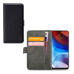 Mobilize Classic Gelly Wallet Motorola Moto E7 Power Hülle Klapphülle Geldbörse - Schwarz