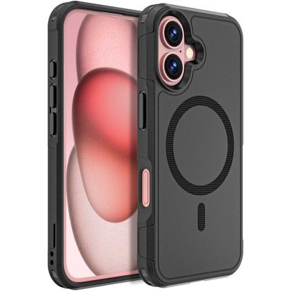Mobigear Traveller iPhone 16 MagSafe Hülle Hardcase Backcover Stoßfest - Schwarz