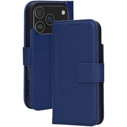 Mobiparts Wallet iPhone 17 Pro MagSafe Hülle Echtes Leder Klapphülle Geldbörse - Blau