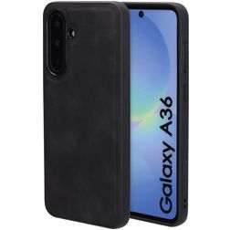 Mobiparts Classic Samsung Galaxy A36 MagSafe TPU / Kunstleder Backcover - Graphite Black