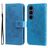 Mobigear Flowers Samsung Galaxy S26 FE Hülle Klapphülle Geldbörse - Blau