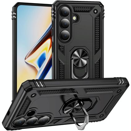 Mobigear Armor ring Samsung Galaxy S26 Hülle Hardcase Backcover Stoßfest mit Ringhalter - Schwarz