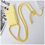 Mobigear Lanyard Card iPhone 15 Plus Silikon Handykette mit Kartenhalter - Gelb