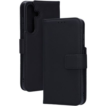 Mobiparts Samsung Galaxy S25 Plus Hülle Echtes Leder Klapphülle Geldbörse - Schwarz
