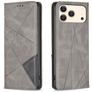 Mobigear Rhombus Slim iPhone 18 Pro Max Hülle Klapphülle - Grau