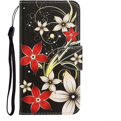 Mobigear Design Huawei P40 Lite E Klapphülle Portemonnaie - Blumen