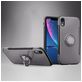 Mobigear Armor Ring iPhone XR Hülle Hardcase Backcover Stoßfest mit Ringhalter - Grau