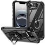 Mobigear Crystal Ring iPhone 16e Hülle Hardcase Backcover mit Ringhalter - Schwarz