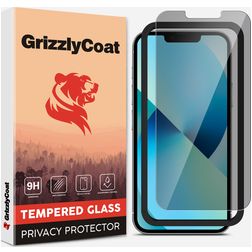 GrizzlyCoat Easy Fit AntiSpy iPhone 13 Panzerglas Gehärtetes Glas Displayschutz Privacy - Hüllenfreundlich + Applikator