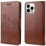 Mobigear Flowers iPhone 14 Pro Max Hülle Klapphülle Geldbörse - Braun
