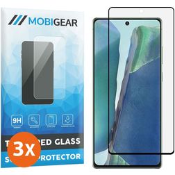 Mobigear Curved Samsung Galaxy Note 20 Panzerglas Gehärtetes Glas Displayschutz - Hüllenfreundlich - Schwarz (3er Pack)