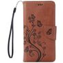 Mobigear Flowers iPhone 8 Hülle Klapphülle Geldbörse - Braun