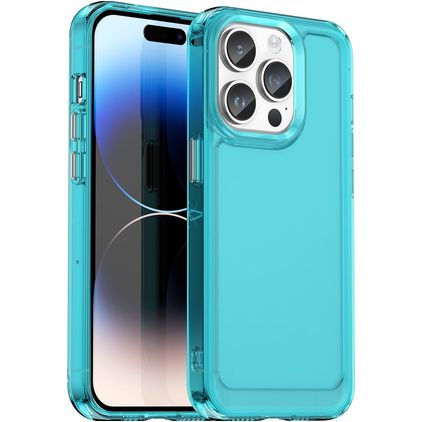 Mobigear Crystal iPhone 15 Pro Hülle Flexibles TPU Backcover - Blau