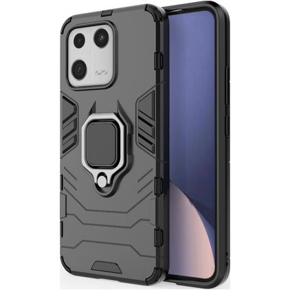Mobigear Armor Ring Xiaomi 13 Hülle Hardcase Backcover Stoßfest mit Ringhalter - Schwarz