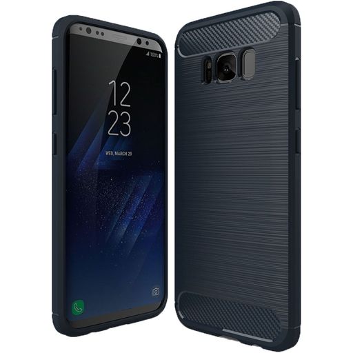 Mobigear Brushed Slim Samsung Galaxy S8 Hülle Flexibles TPU Backcover - Blau