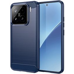 Mobigear Brushed Slim Xiaomi 15 Hülle Flexibles TPU Backcover - Dunkelblau