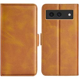 Mobigear Slim Magnet Google Pixel 8a Hülle Klapphülle Geldbörse - Cognac