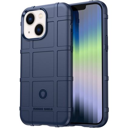 Mobigear Rugged Shield iPhone 14 Hülle Flexibles TPU Backcover Stoßfest - Blau