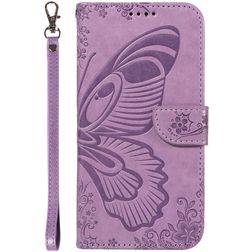 Mobigear Butterfly Samsung Galaxy S25 Hülle Klapphülle Geldbörse - Lila