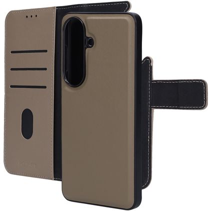 Mobiparts Samsung Galaxy S26 Hülle Echtes Leder Abnehmbare 2in1 Klapphülle Geldbörse - Taupe