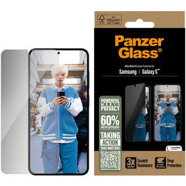 PanzerGlass Ultra-Wide Fit Privacy Samsung Galaxy S25 Gehärtetes Glas Displayschutz Privacy - Hüllenfreundlich - Schwarz