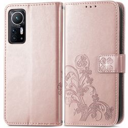 Mobigear Clover Xiaomi 12 Hülle Klapphülle Geldbörse - Roségold