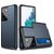 Mobigear Brushed Credit Card Slot Case Blue Samsung Galaxy S21 Ultra