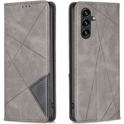 Mobigear Rhombus Slim Samsung Galaxy A35 Hülle Klapphülle - Grau