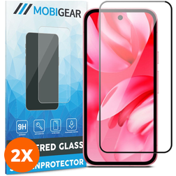 Mobigear Premium Google Pixel 9a Panzerglas Gehärtetes Glas Displayschutz - Hüllenfreundlich - Schwarz (2er Pack)