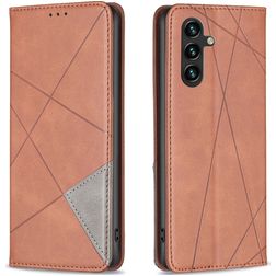 Mobigear Rhombus Slim Samsung Galaxy A35 Hülle Klapphülle - Braun
