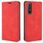 Mobigear Retro Slim OPPO Reno 3 Pro Hülle Klapphülle Geldbörse - Rot