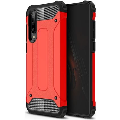 Mobigear Outdoor Huawei P30 Hardcase Backcover Shockproof - Rot