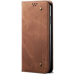 Mobigear Denim Slim Realme X50 Hülle Klapphülle Geldbörse - Braun