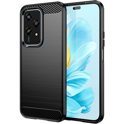 Mobigear Brushed Slim HONOR 200 Lite Hülle Flexibles TPU Backcover - Schwarz
