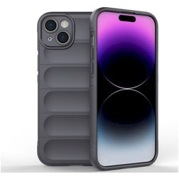 Mobigear Bumpy iPhone 15 Plus Hülle Flexibles TPU Backcover - Charcoal
