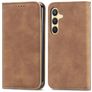 Mobigear Retro Slim Samsung Galaxy S25 Hülle Klapphülle Geldbörse - Braun