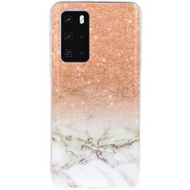 Mobigear Marble Huawei P40 Hülle Flexibles TPU Backcover - Pink