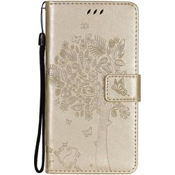 Mobigear Tree Samsung Galaxy S21 Hülle Klapphülle Geldbörse - Gold