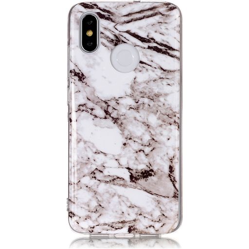 Mobigear Marble Xiaomi Mi 8 Hülle Flexibles TPU Backcover - Weiß