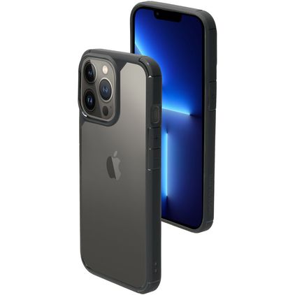 Mobiparts Rugged Clear iPhone 13 Pro Hülle Hardcase Backcover Stoßfest - Transparent / Schwarz