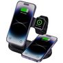 Mobigear MagCharge 3in1 MagSafe + Qi-Ladestation für Smartphone & Apple Watch - Schwarz