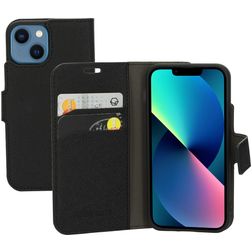 Mobiparts Saffiano Wallet iPhone 13 Mini Hülle Klapphülle Geldbörse - Schwarz
